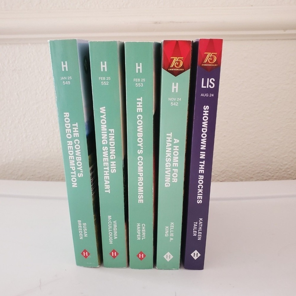 Harlequin Heartwarming Love Inspired Romance Books Lot 5 Larger Print Westerns